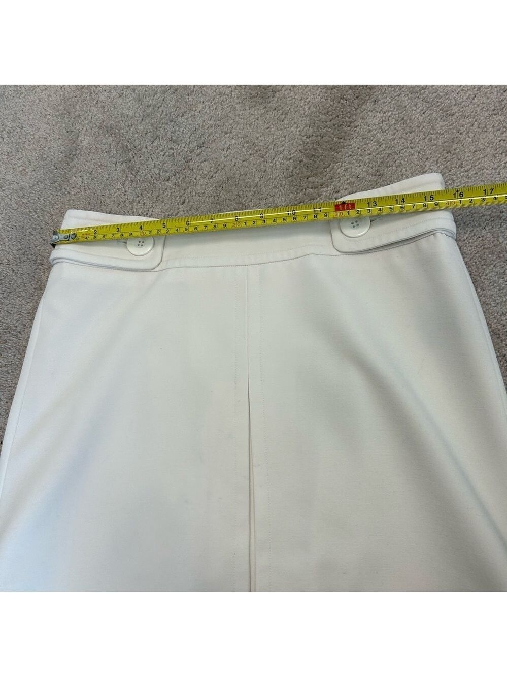 Sandra Angelozzi ivory light cream skirt front pleat Sz 38 - Picture 9 of 12